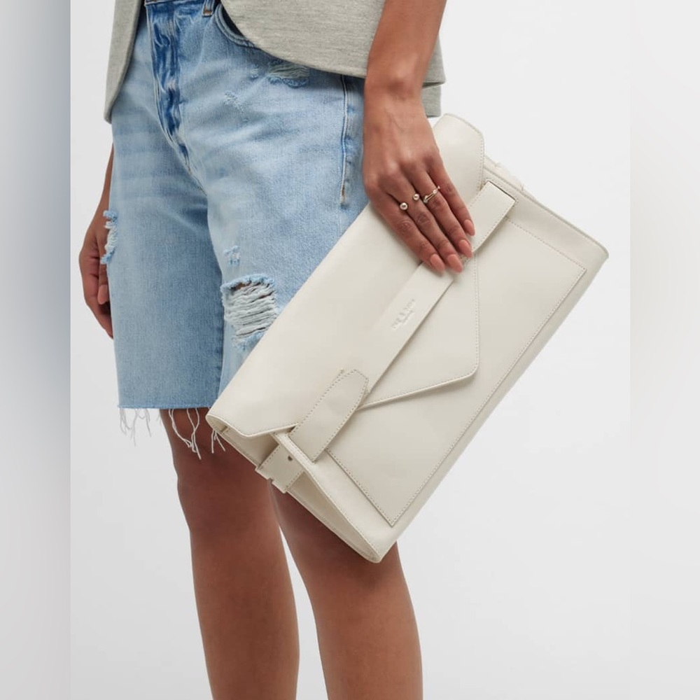 rag & bone Cream Leather Envelope Clutch - Picture 3 of 14